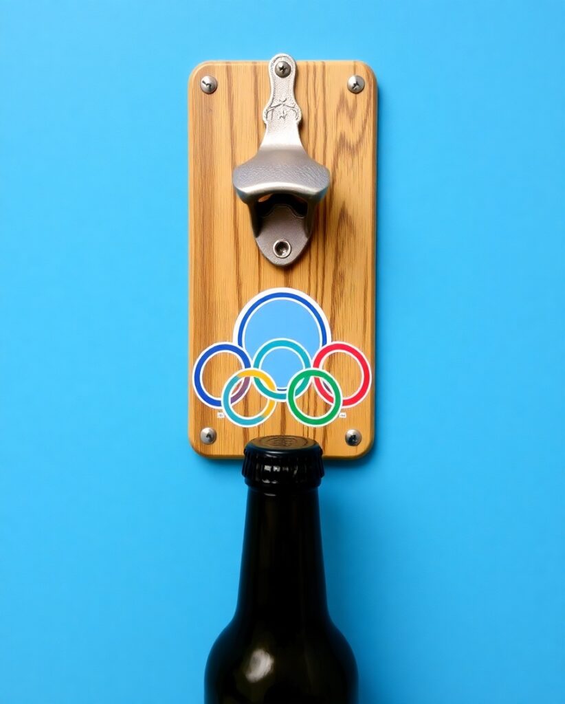 bottle opener wall mount beer Olympic stickers for sale